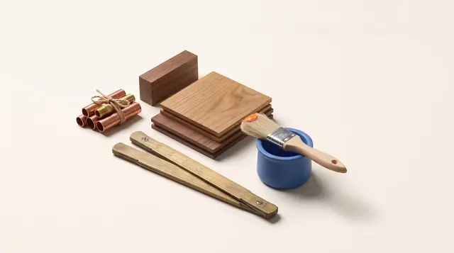 Trade tools and a brass folding ruler on warm paper, a London trade costs index for 2026